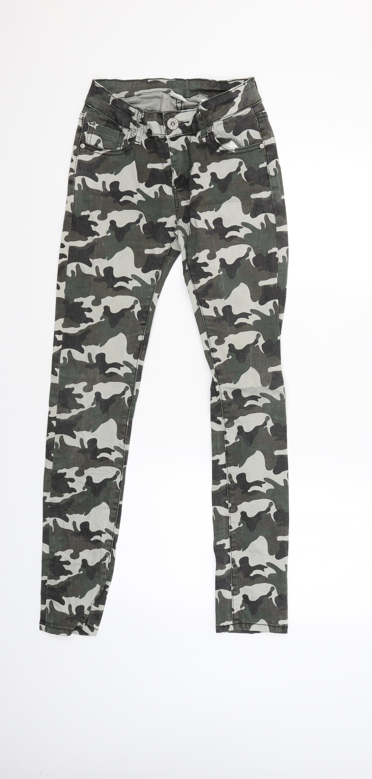 Dzire Womens Green Camouflage  Capri Trousers Size XS L29 in