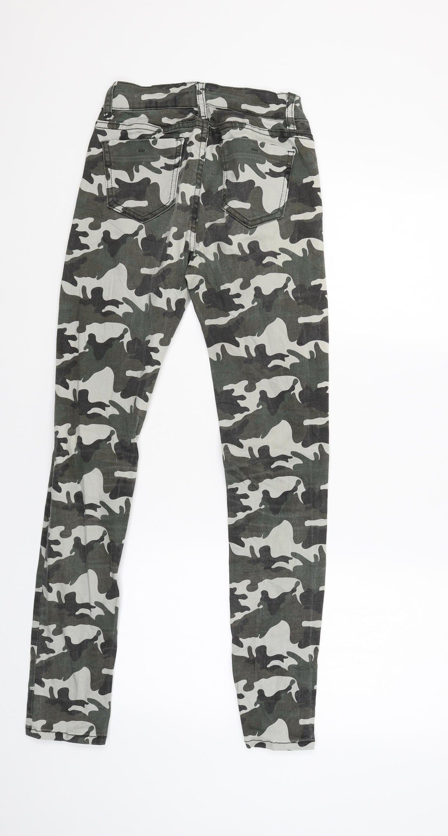 Dzire Womens Green Camouflage  Capri Trousers Size XS L29 in