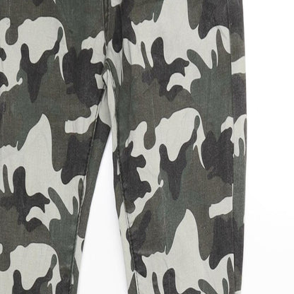 Dzire Womens Green Camouflage  Capri Trousers Size XS L29 in