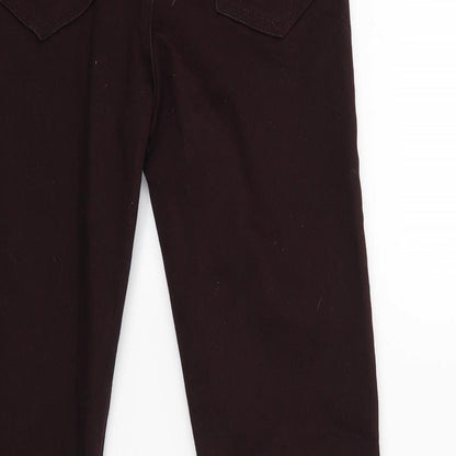 Womens UK Size 8 H&M Regular Fit Capri Red Trousers