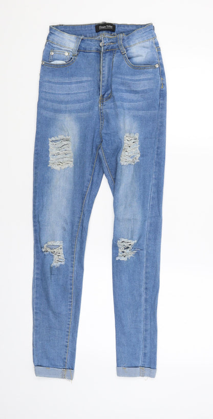 Womens UK Size 6 Denim Wise Regular Fit Skinny Blue Jeans