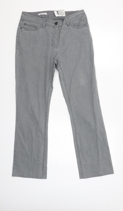 Womens UK Size 12 Yessica Regular Fit Capri Grey Trousers