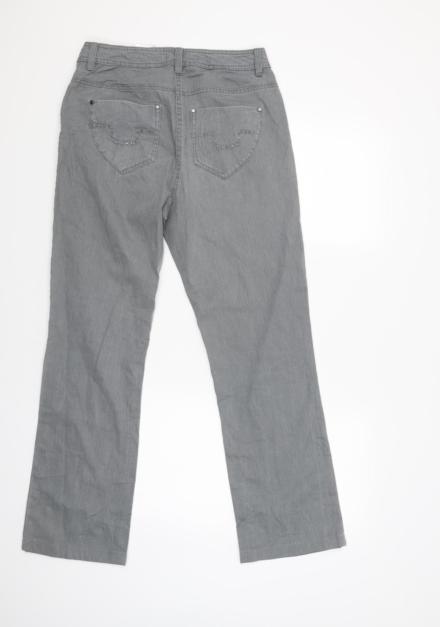 Womens UK Size 12 Yessica Regular Fit Capri Grey Trousers