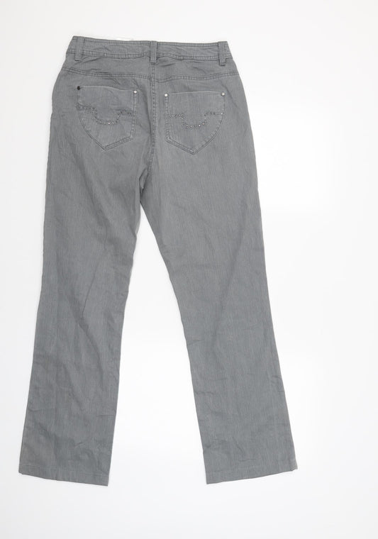 Yessica Womens Grey   Capri Trousers Size 12 L28 in