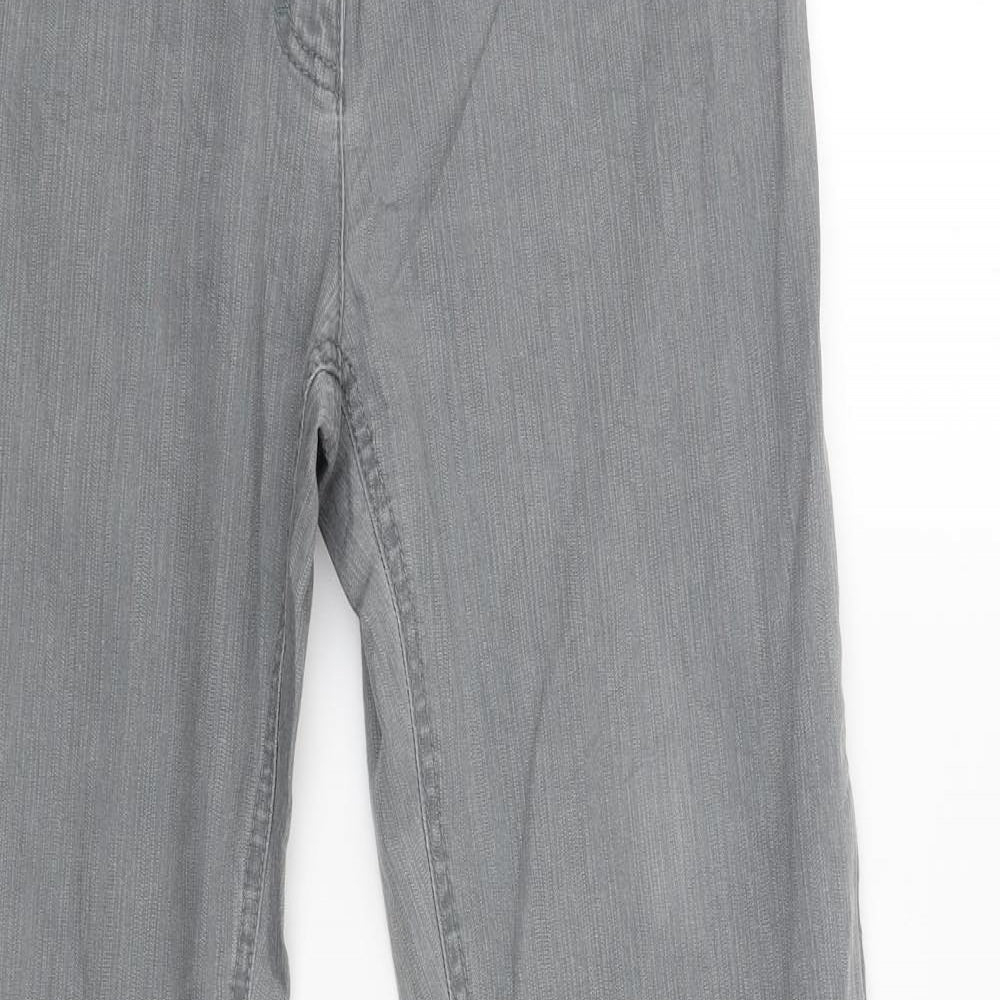 Womens UK Size 12 Yessica Regular Fit Capri Grey Trousers