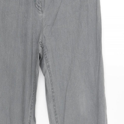 Womens UK Size 12 Yessica Regular Fit Capri Grey Trousers