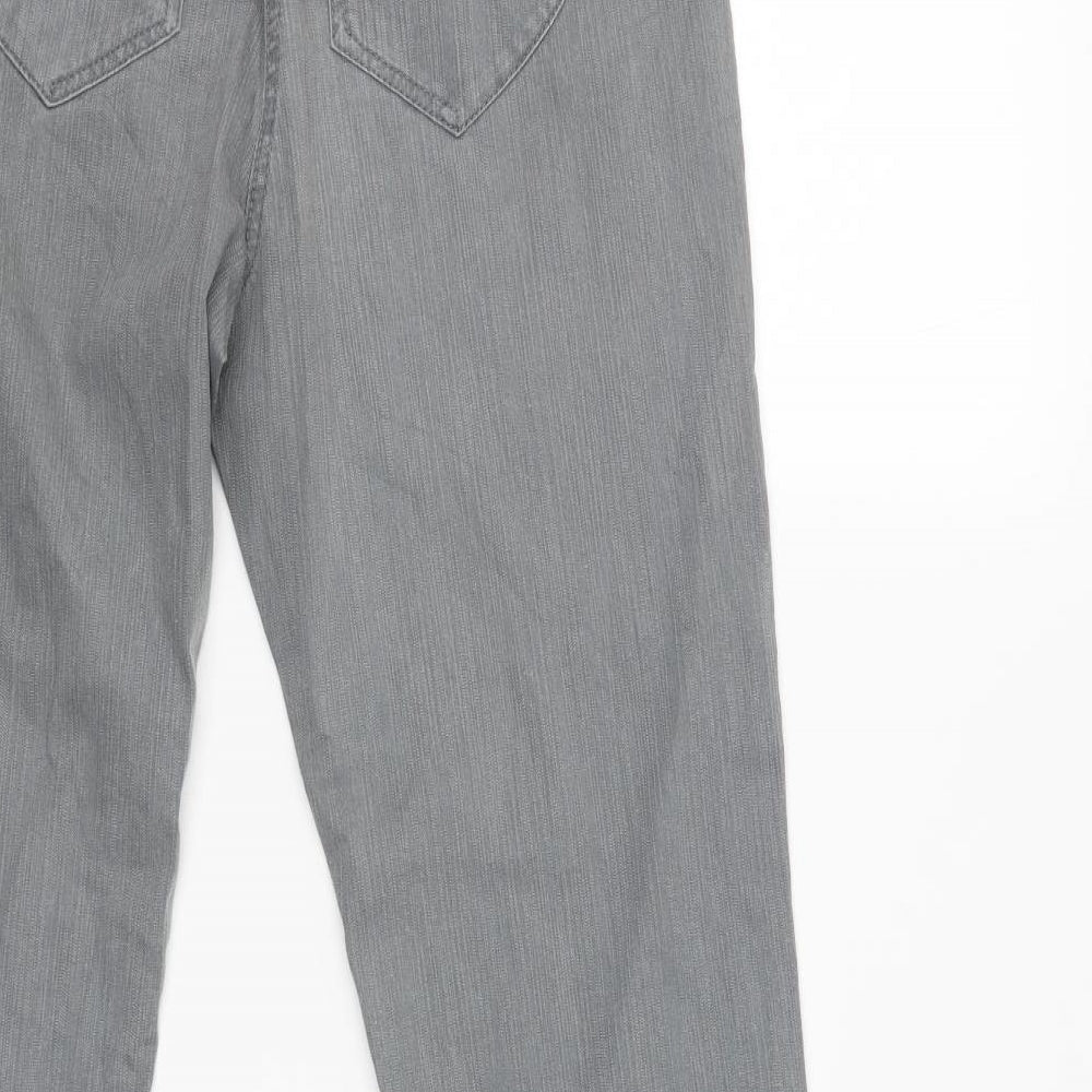 Womens UK Size 12 Yessica Regular Fit Capri Grey Trousers