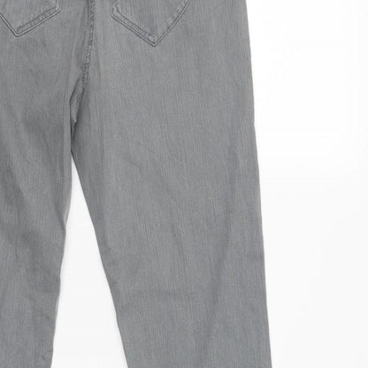 Womens UK Size 12 Yessica Regular Fit Capri Grey Trousers