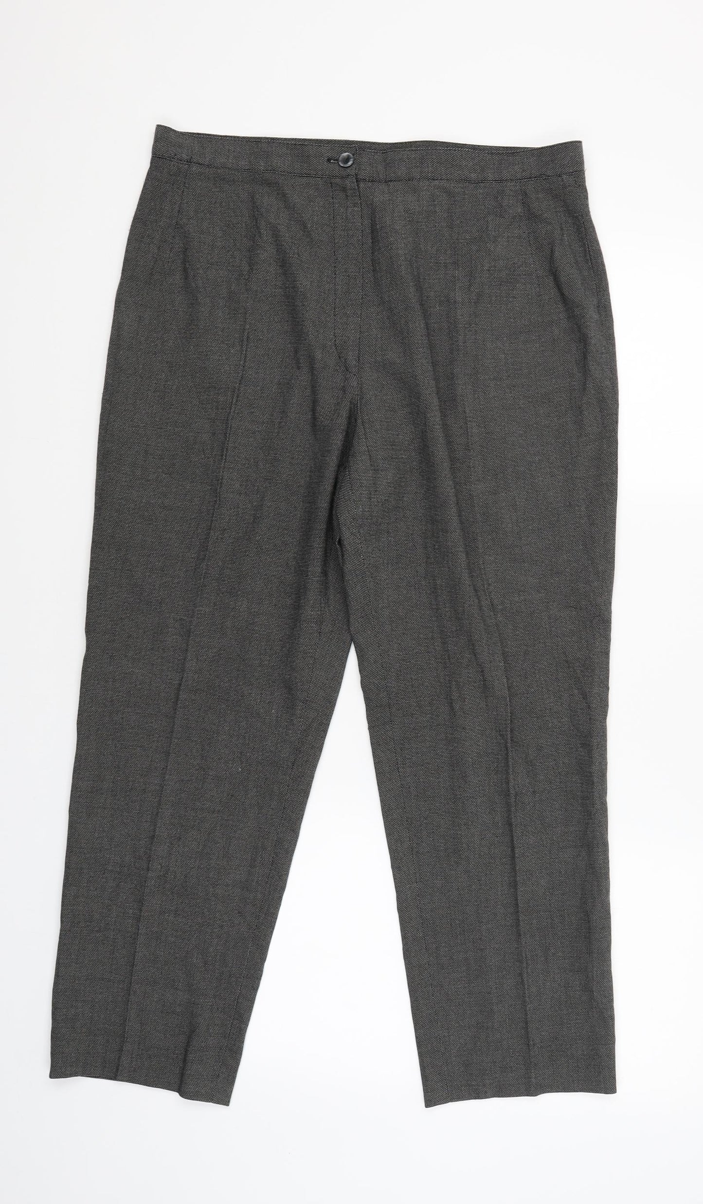 Ibris Style Womens Grey   Capri Trousers Size 44 L26 in