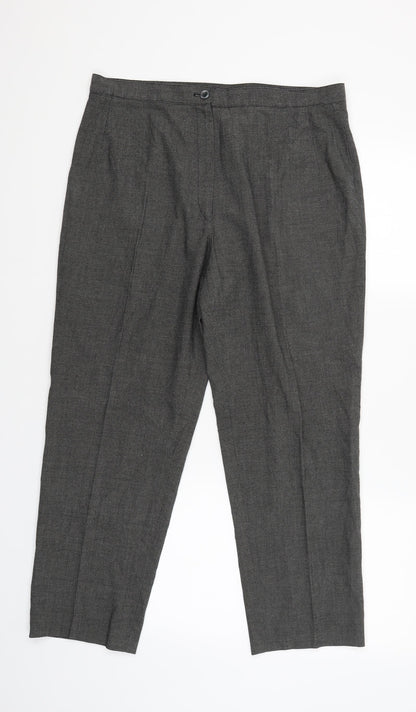 Ibris Style Womens Grey   Capri Trousers Size 44 L26 in