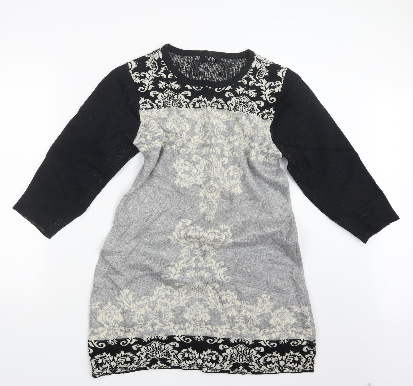 Papillon Womens Black  Knit Pullover Jumper Size L