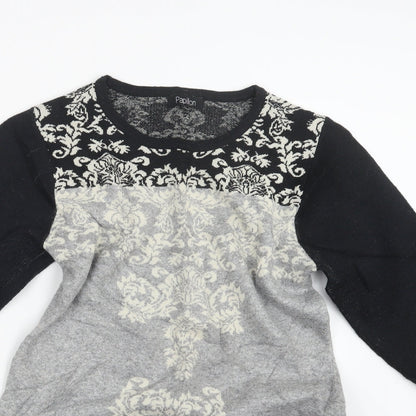 Papillon Womens Black  Knit Pullover Jumper Size L