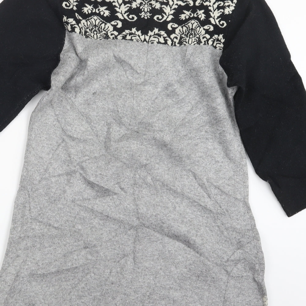 Papillon Womens Black  Knit Pullover Jumper Size L