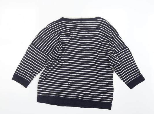 CC Womens Blue Striped Knit Pullover Jumper Size L