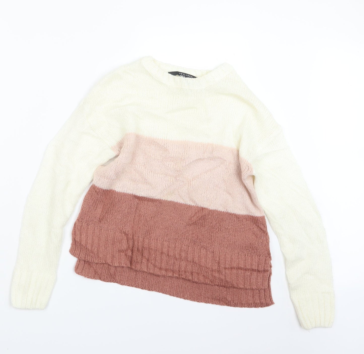 New Look Girls Pink  Knit Pullover Jumper Size 12-13 Years