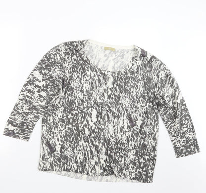 TU Womens Grey Geometric Knit Cardigan Jumper Size 18