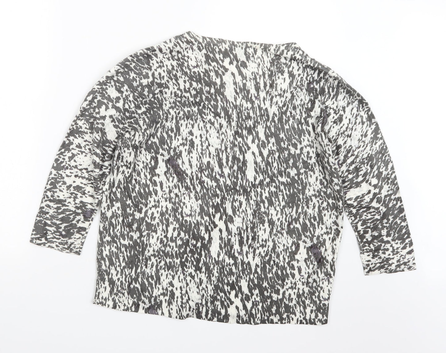 TU Womens Grey Geometric Knit Cardigan Jumper Size 18