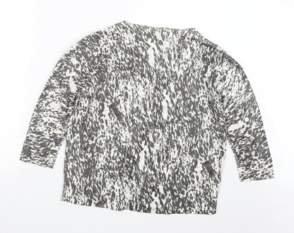 TU Womens Grey Geometric Knit Cardigan Jumper Size 18