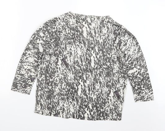 TU Womens Grey Geometric Knit Cardigan Jumper Size 18