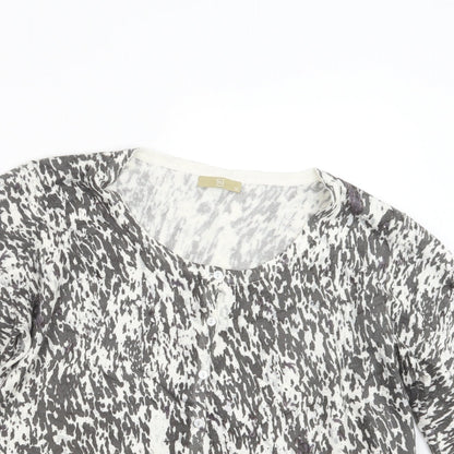 TU Womens Grey Geometric Knit Cardigan Jumper Size 18