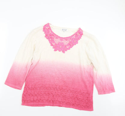 Womens UK Size L Fay Louise Pink Pullover Jumper