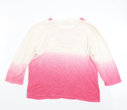 Womens UK Size L Fay Louise Pink Pullover Jumper