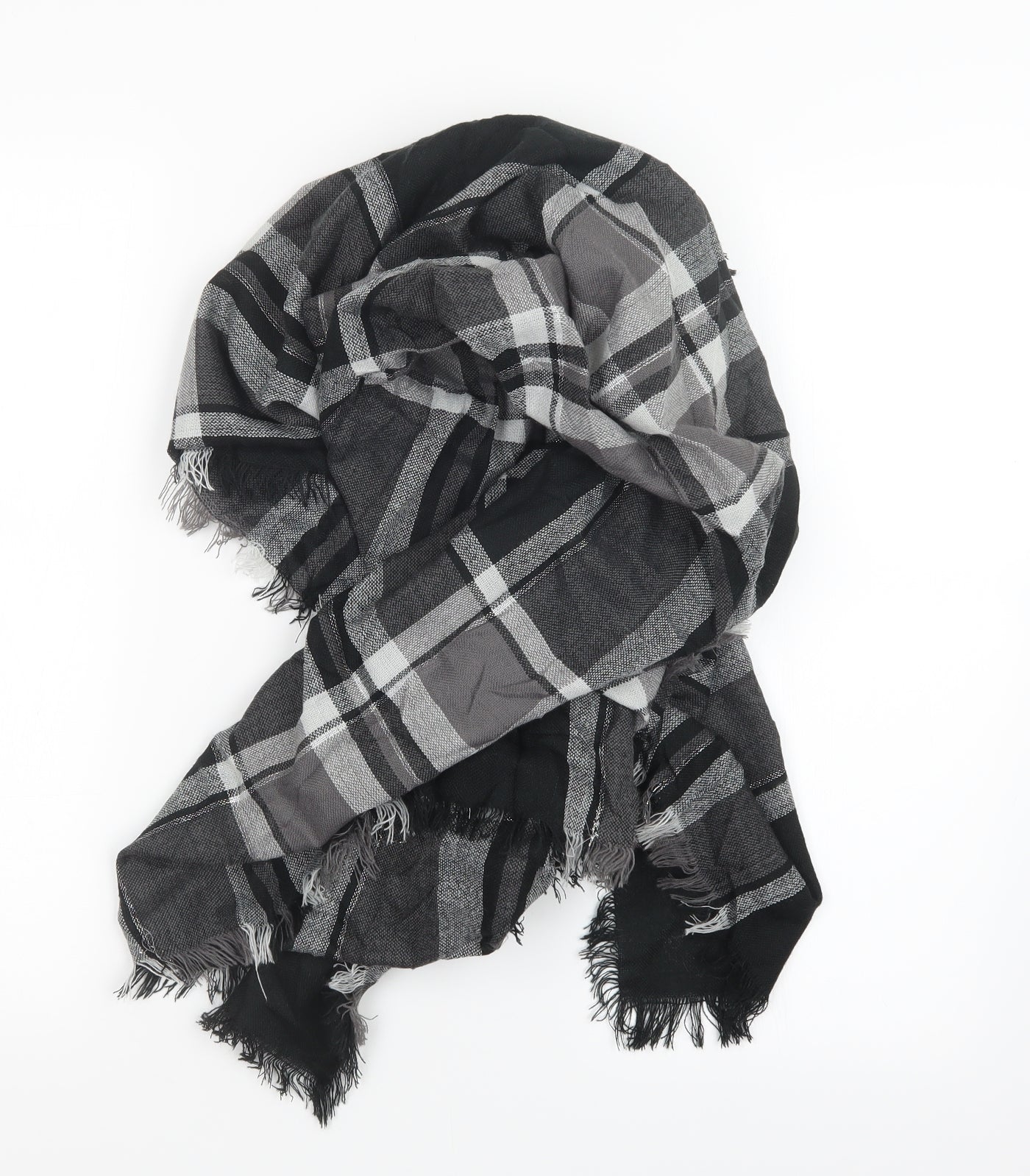 Preworn Womens Black Check Lace  Scarf