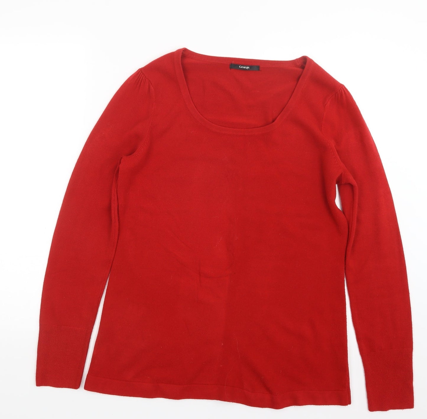 George Womens Red  Knit Pullover Jumper Size 16