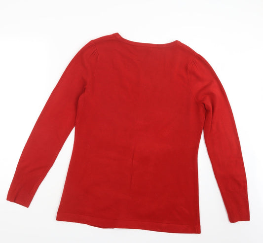 George Womens Red  Knit Pullover Jumper Size 16