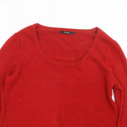 George Womens Red  Knit Pullover Jumper Size 16