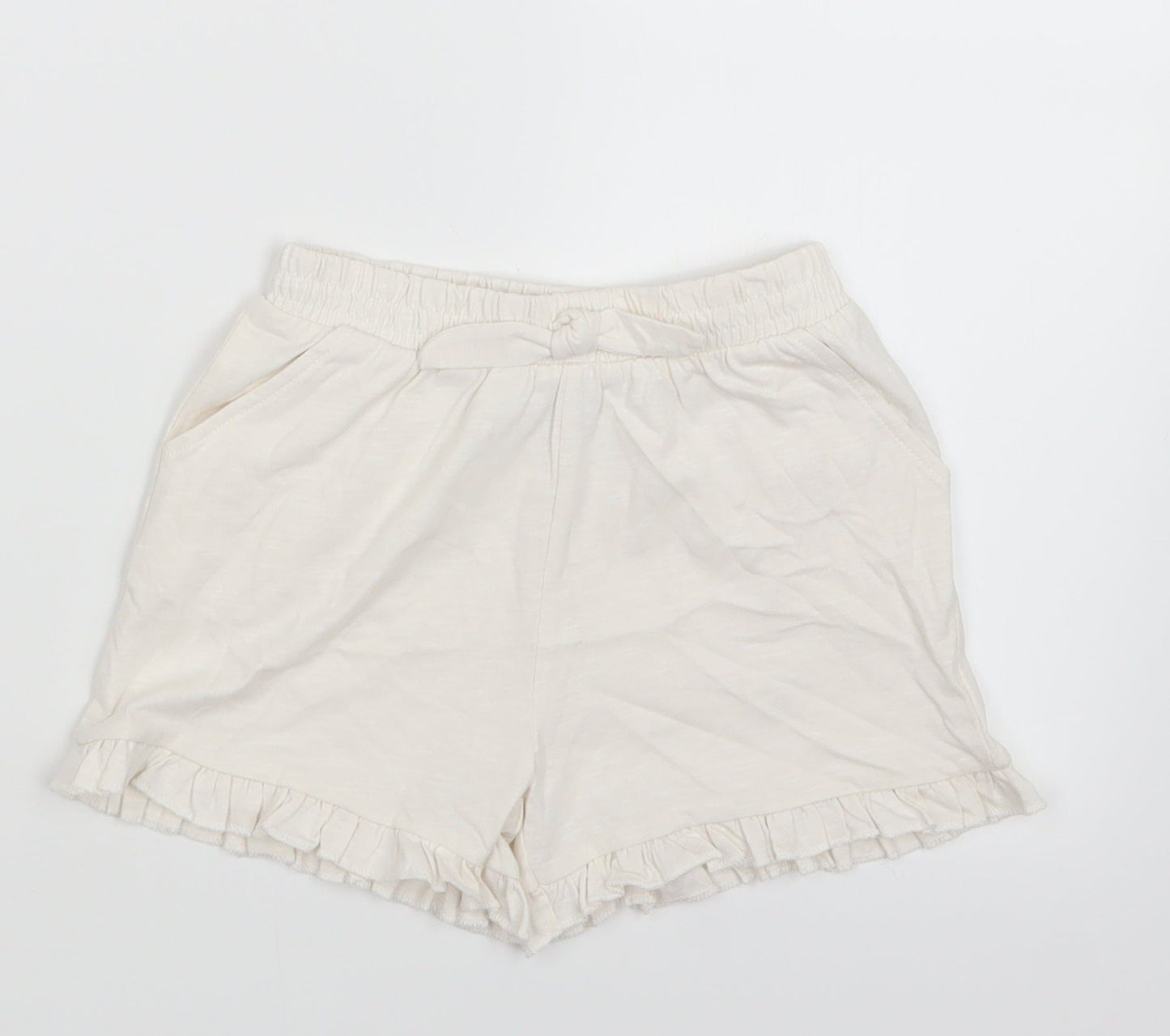 TU Girls White   Boyfriend Shorts Size 4-5 Years
