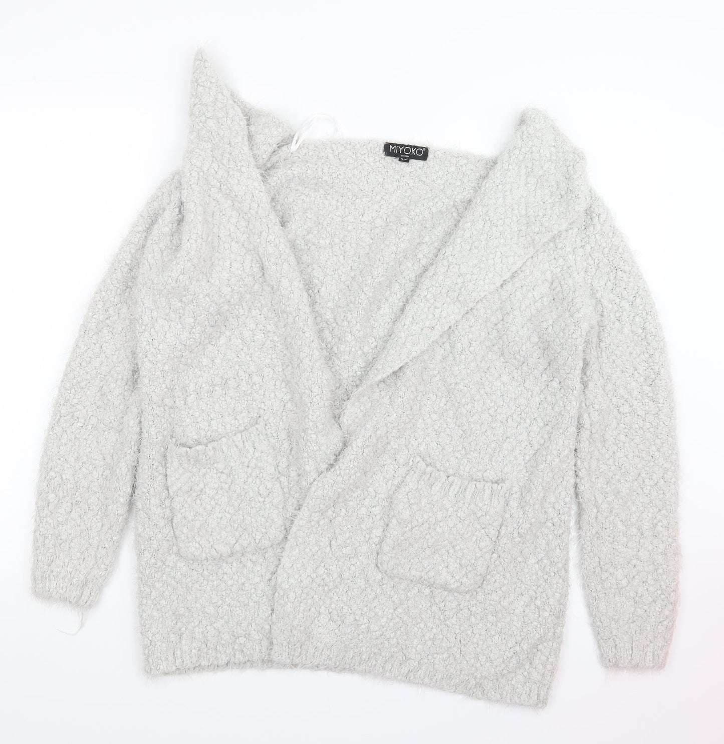 Womens UK Size S Miyoko Grey Cardigan Jumper