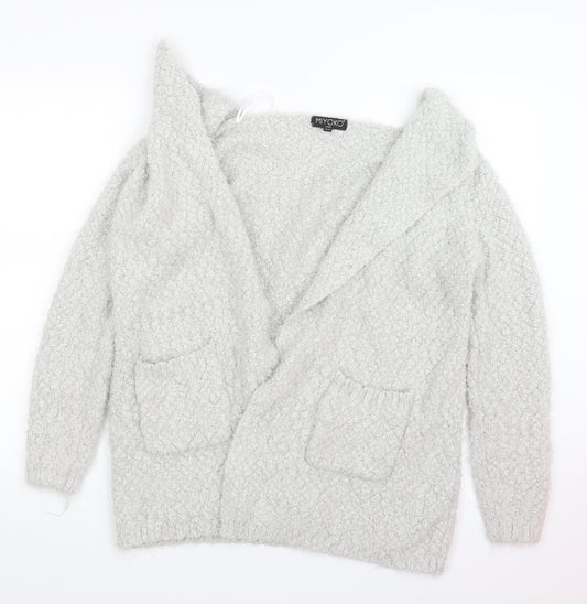 Womens UK Size S Miyoko Grey Cardigan Jumper
