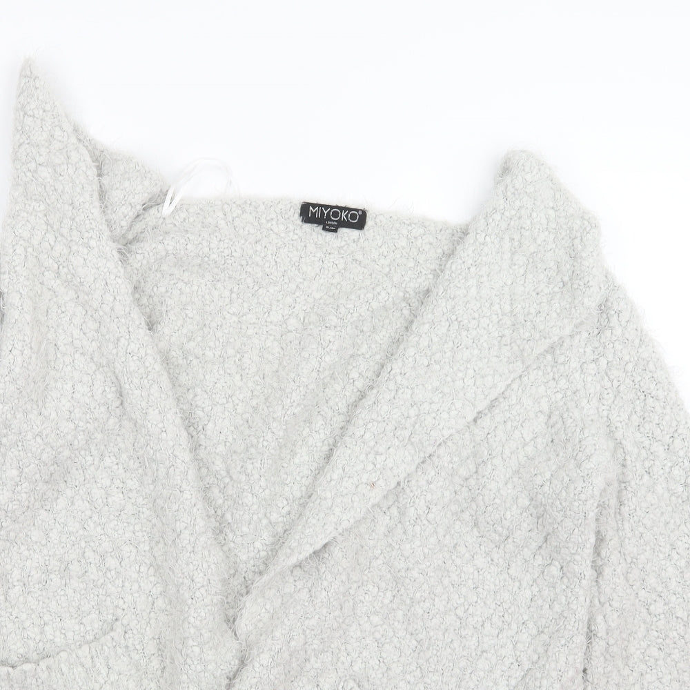 Womens UK Size S Miyoko Grey Cardigan Jumper