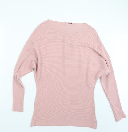 Boohoo Womens Pink  Knit Pullover Jumper Size S