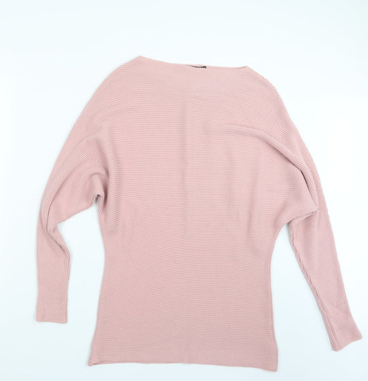 Boohoo Womens Pink  Knit Pullover Jumper Size S