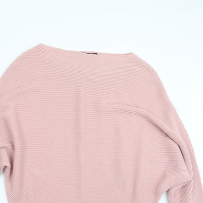 Boohoo Womens Pink  Knit Pullover Jumper Size S