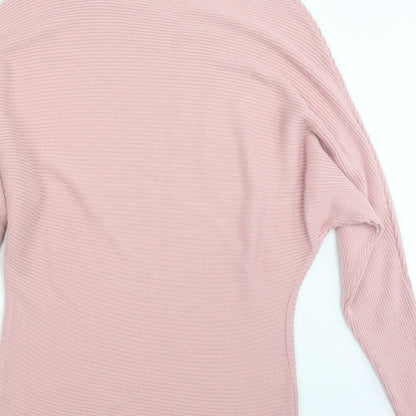 Boohoo Womens Pink  Knit Pullover Jumper Size S