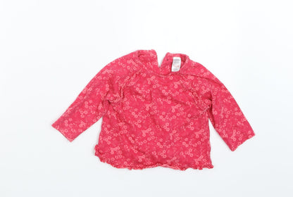 Mini Club Girls Pink Floral  Basic T-Shirt Size 6-9 Months