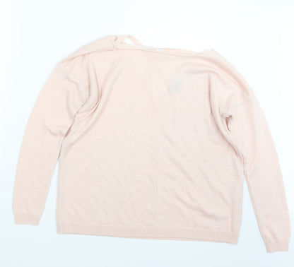 Boohoo Womens Pink  Knit Pullover Jumper Size S