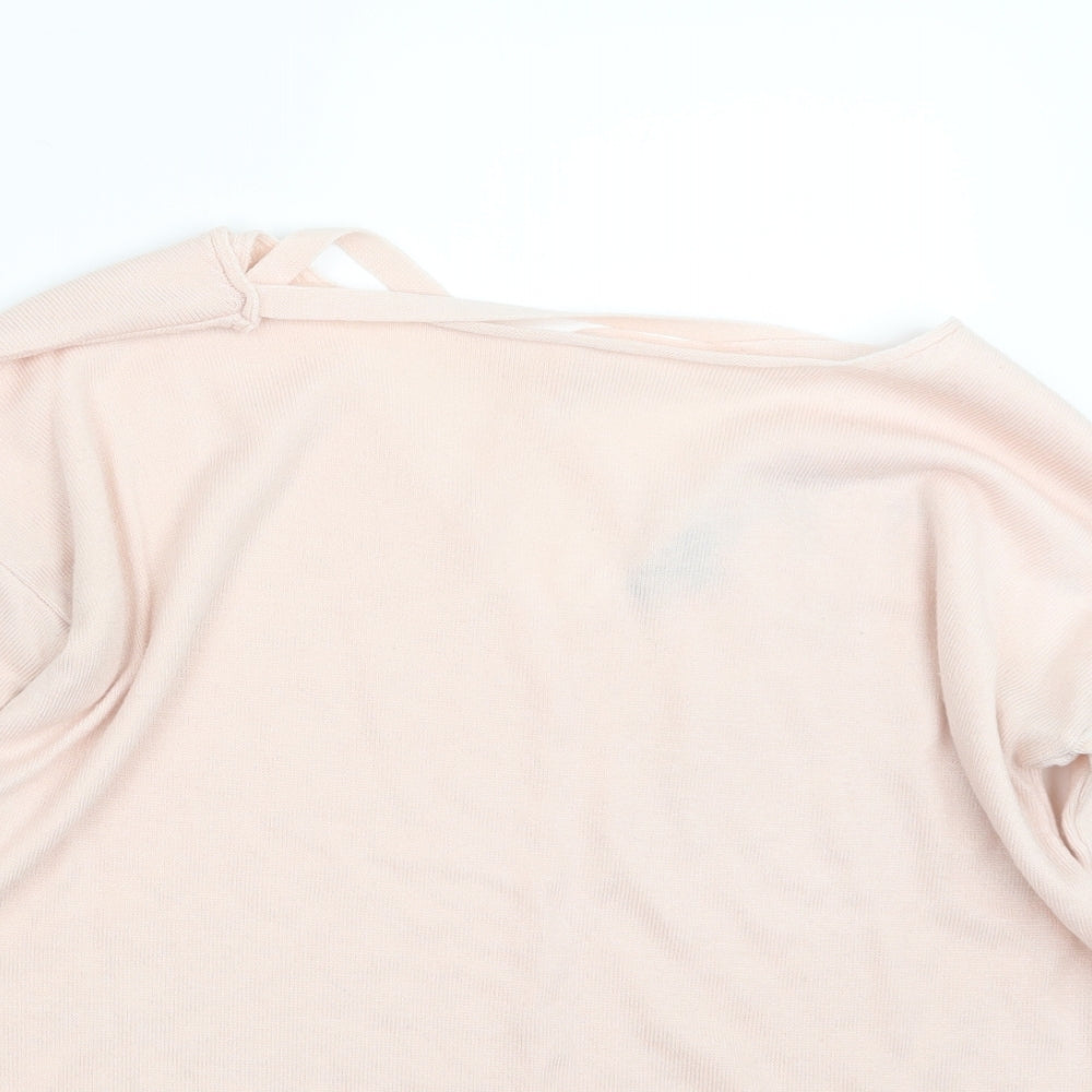 Boohoo Womens Pink  Knit Pullover Jumper Size S