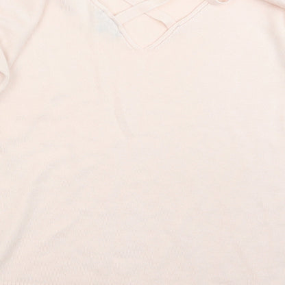 Boohoo Womens Pink  Knit Pullover Jumper Size S
