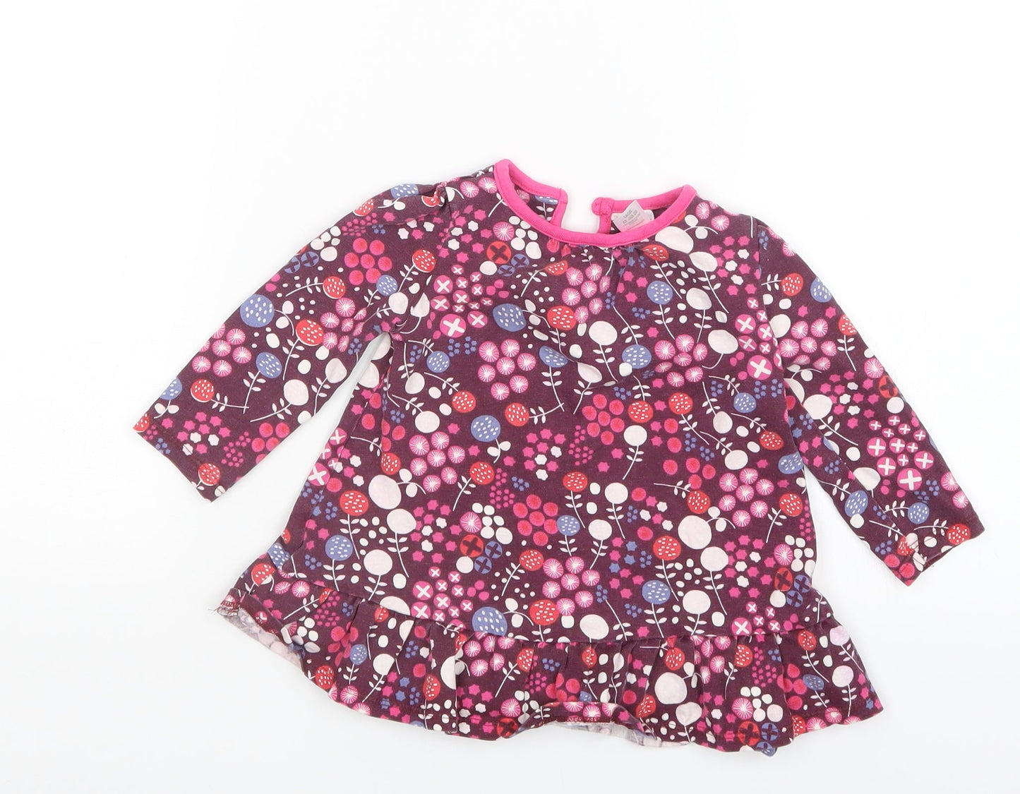 Mini Club Girls Purple Geometric  T-Shirt Dress  Size 6-9 Months