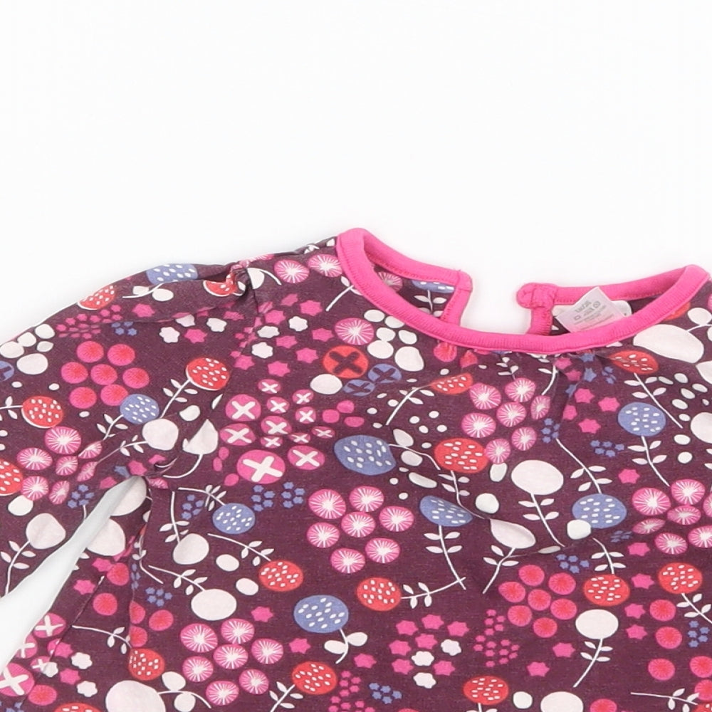 Mini Club Girls Purple Geometric  T-Shirt Dress  Size 6-9 Months