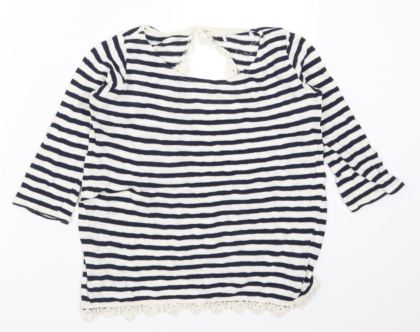 Womens UK Size S Pull&Bear Blue Basic T-Shirt