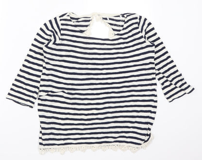 Womens UK Size S Pull&Bear Blue Basic T-Shirt