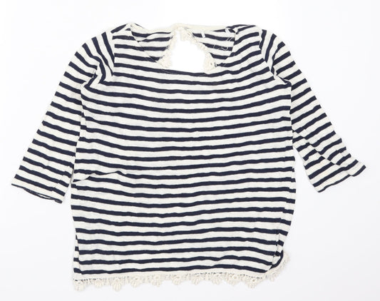 Womens UK Size S Pull&Bear Blue Basic T-Shirt