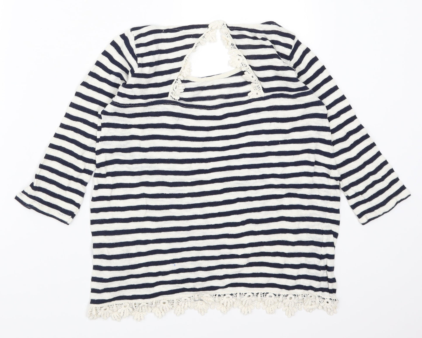 Womens UK Size S Pull&Bear Blue Basic T-Shirt