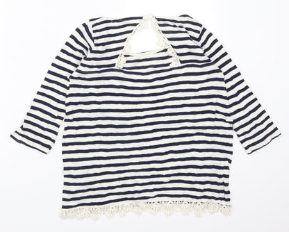 Womens UK Size S Pull&Bear Blue Basic T-Shirt