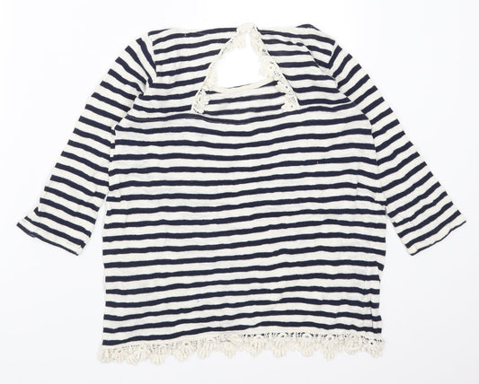 Womens UK Size S Pull&Bear Blue Basic T-Shirt